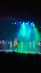 Stage performance captured from multiple angles over two hours