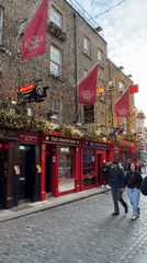 Evening scenes recorded around Dublin's Temple Bar district