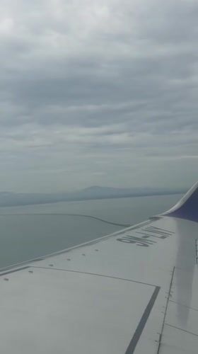 Aircraft captures aerial views over George Town Malaysia mountains