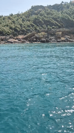 Morning boating activity captured off Alanya's Mediterranean coast