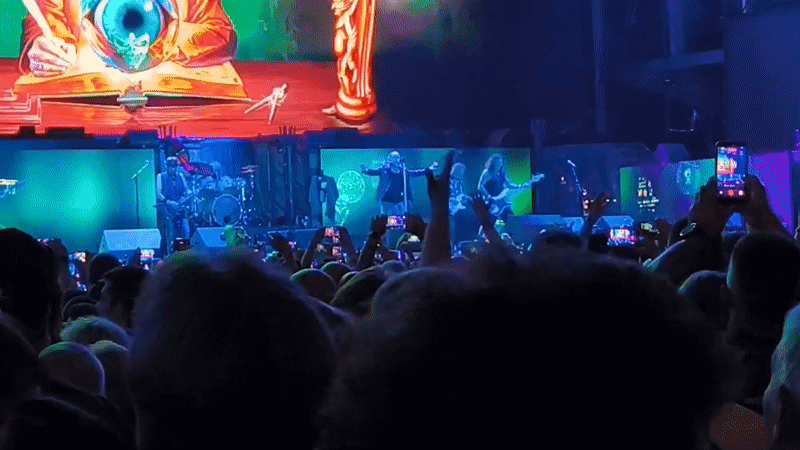 Rock concert features fantasy stage visuals in Sofia
