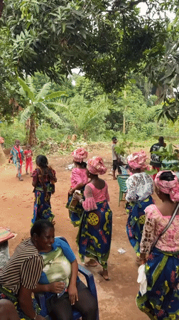 Women gather for traditional ceremony in Eziudo, Nigeria