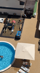 Woman enjoys beach day at Anapa resort complex