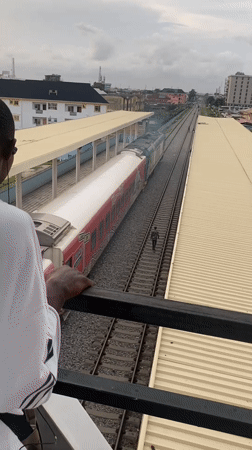 Afternoon transit activity documented at Lagos Blue Line stations