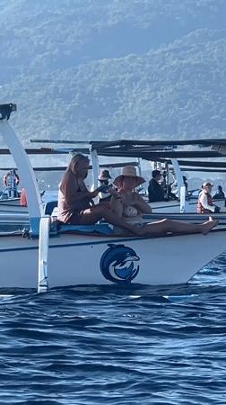 Tourist boat excursion with passengers spotted off Banjar, Indonesia