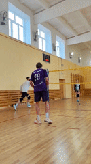 Volleyball game recorded at gymnasium in Большой Букор, Russia