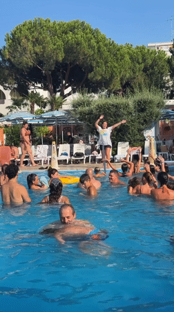 Poolside fun in Gatteo: slides, volleyball, and a sunny afternoon