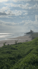 Morning beach tranquility captured in Kediri, Indonesia
