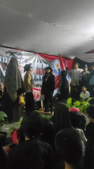 Nighttime community stage event in Padalarang, Indonesia
