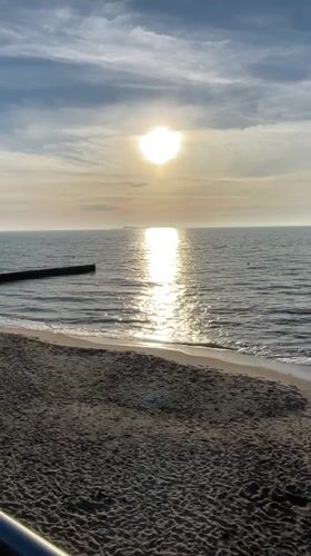 Sunset beach scene documented in Zelenogradsk, Russia