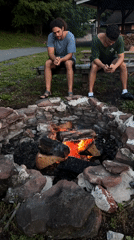 Evening fire pit gathering in Washington Township