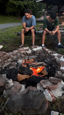 Evening fire pit gathering in Washington Township