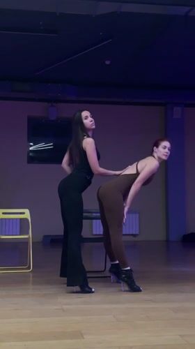 Two women practice dance routine in Balashikha studio