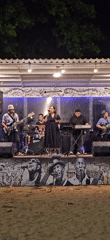 Live band performs at rain-soaked Denpasar venue