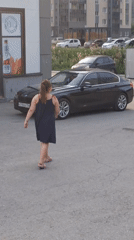 Late summer afternoon in a Novosibirsk residential neighborhood