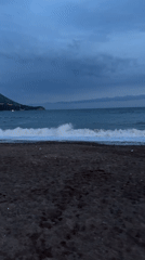 Evening dog walk and selfies on Montenegro beach