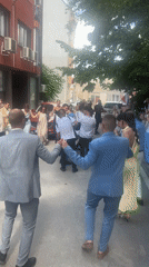 Orthodox wedding celebration in Shumen, church to reception