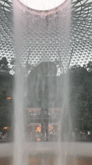 Indoor waterfall draws visitors at Singapore's Jewel Changi Airport