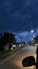 Nighttime road footage captured in Meunasahteungkudigadong, Indonesia