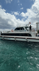 White yacht 'Angkal 4' docked at Nusa Penida pier