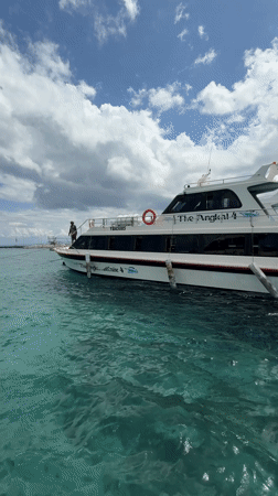 White yacht 'Angkal 4' docked at Nusa Penida pier
