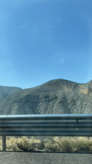 Vehicle travels mountain road in Cerro Verde, Mexico