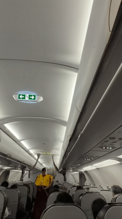 Boarding and in-flight scenes at Delhi's IGI Airport