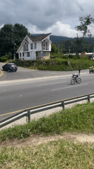 Cyclist spotted on highway near Silvania, Colombia