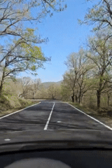 Driver records road journey in Izgrev, Bulgaria