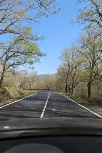 Driver records road journey in Izgrev, Bulgaria