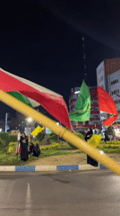 Nighttime flag demonstration observed in Babol, Iran streets