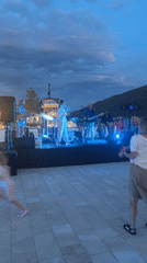 Live band performs at sunset in Montenegro resort