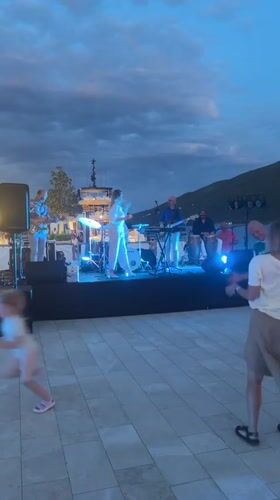 Live band performs at sunset in Montenegro resort