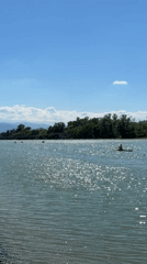 Rower spotted on sunny afternoon in Plovdiv waterway