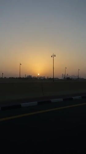 Sunset cityscape captured on video in Dubai