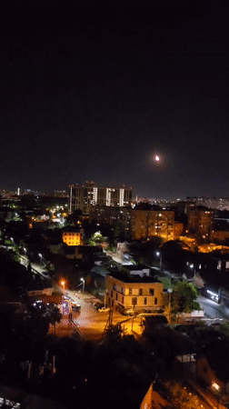 Krasnodar at night, from above and up close