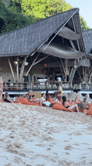Morning beach activities captured at Kuta Selatan resort area