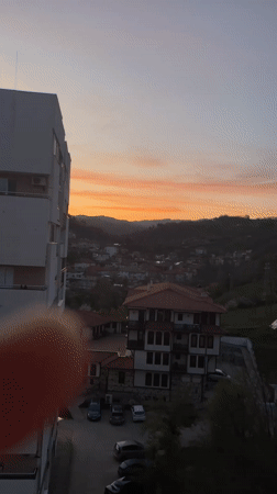 Sunset captured over Zlatograd valley town from multiple viewpoints