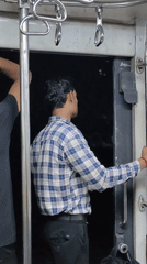 Standing room only on a Mumbai local train