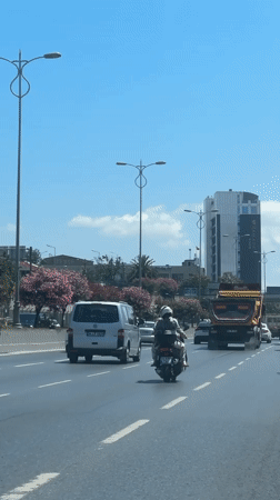 Dashcam view cruising a busy road in Bayrampaşa, Istanbul