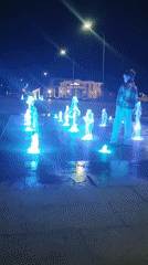 Color-changing fountain lights up Pyatigorsk square at night