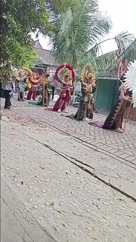 A group of children in elaborate costumes are walking in a procession. The costumes are colorful and ornate, with large headdresses and flowing capes. The children are walking on a paved path lined with trees and buildings. Some adults are also present, watching the procession. The overall atmosphere appears to be festive and celebratory.