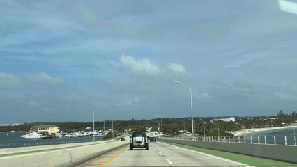Evening bridge crossing captured in Miami