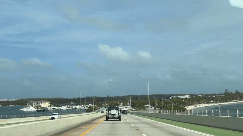 Evening bridge crossing captured in Miami