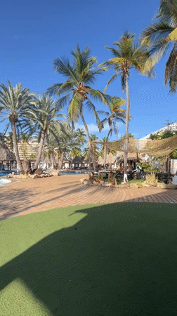Young tourists enjoy resort vacation in Porlamar, Venezuela