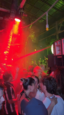 Outdoor nightclub party in North Kuta with tropical atmosphere