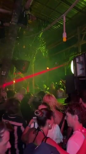 Outdoor nightclub party in North Kuta with tropical atmosphere
