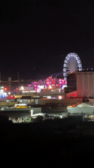 Nighttime festival near Vasco da Gama Bridge, Loures