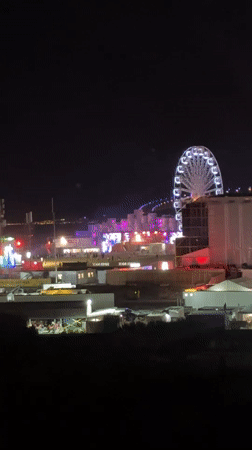 Nighttime festival near Vasco da Gama Bridge, Loures