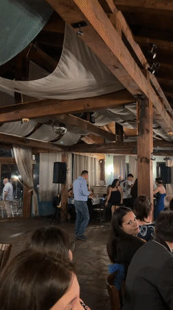 Wedding reception features dancing and dining in Dragoman, Bulgaria